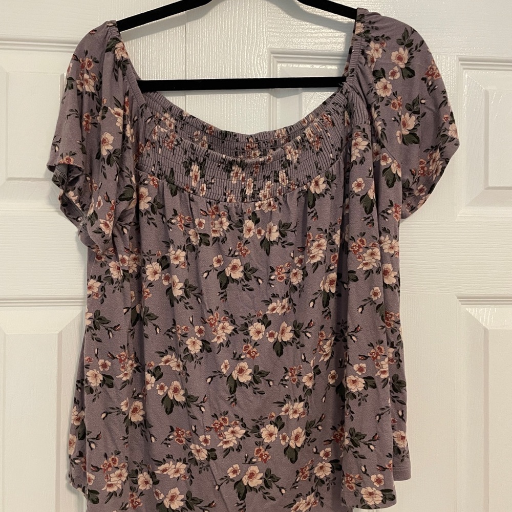 Floral AE crepe blouse